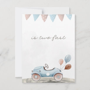 Two fast race car Kids Birthday Party Holiday Card