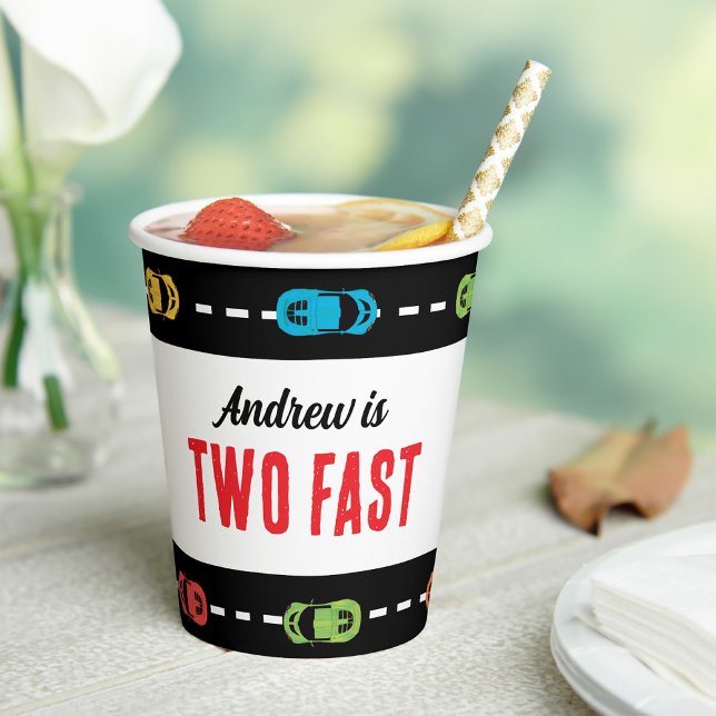 Two Fast Race Track Boys Birthday Party Paper Cups (Creator Uploaded)