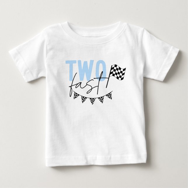 Two Fast Racecar 2nd Birthday Shirt (Front)