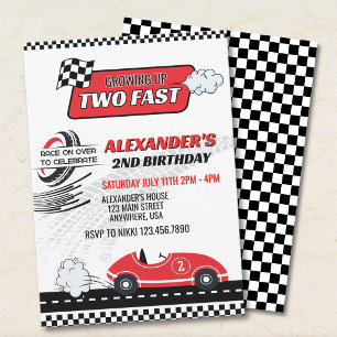 Two Fast Racing 2nd Birthday Invitation