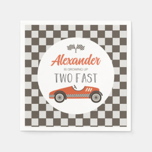 Two Fast red Race Car Birthday Napkin
