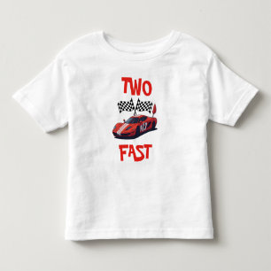 Two Fast Red Race Car Second Birthday Toddler T-Shirt