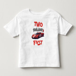 Two Fast Red Race Car Second Birthday Toddler T-Shirt