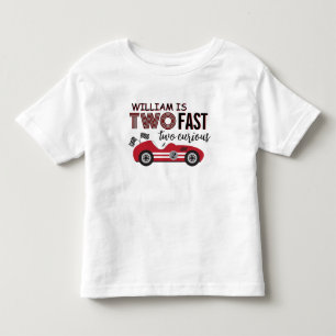 Two Fast Red Racing Car Second Birthday  Toddler T-Shirt