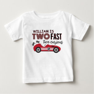 Two Fast Red Racing Car Second Cute Birthday Baby T-Shirt