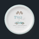 TWO FAST Retro Race Car Paper Plates<br><div class="desc">Add speed and style to your racing party with our paper plates,  adorned with a cute retro race car design. These plates blend playful charm with a hint of nostalgia,  making them a hit for any racing-themed event!</div>