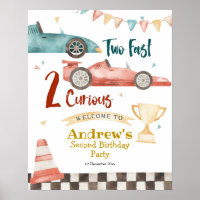 Two Fast Two Curious Racing Birthday Invitation