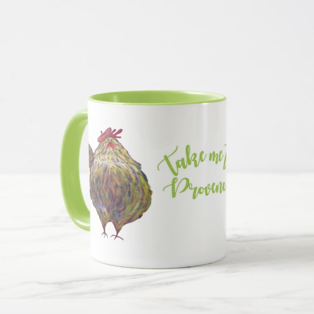 Two Fat Chickens in Beret Mug (Front Left)