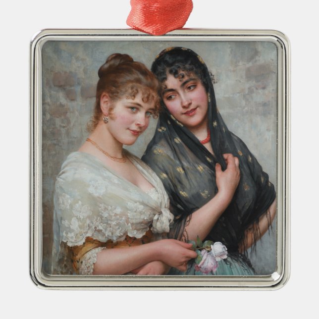 Two Female Friends from Venice Metal Tree Decoration (Front)