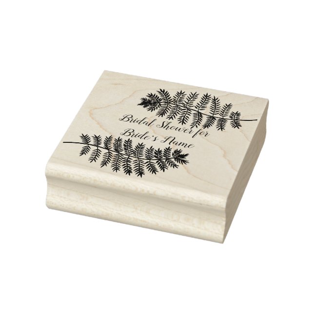 Two Ferns Bridal Shower Rubber Stamp Personalise (Stamp)