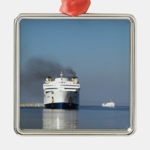Two Ferries In Greece Metal Tree Decoration