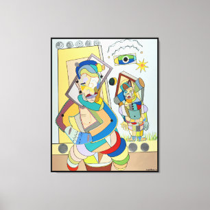 "Two Figures: O and Ru" by Ruchell Alexander Canvas Print