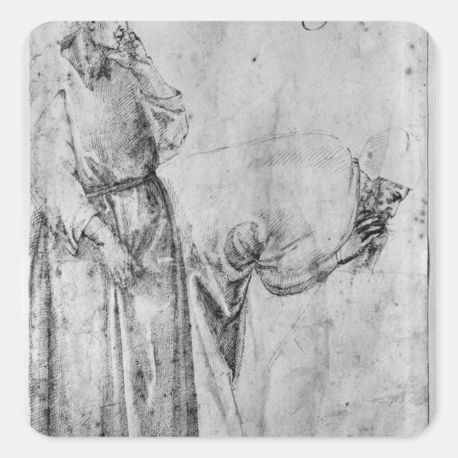 Two figures square sticker (Front)