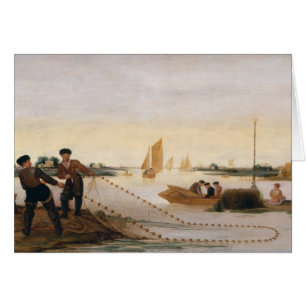 Two Fishermen Pulling in their Nets