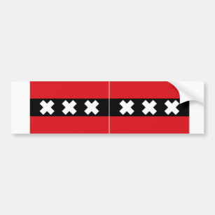 TWO Flag of Amsterdam Bumper Sticker