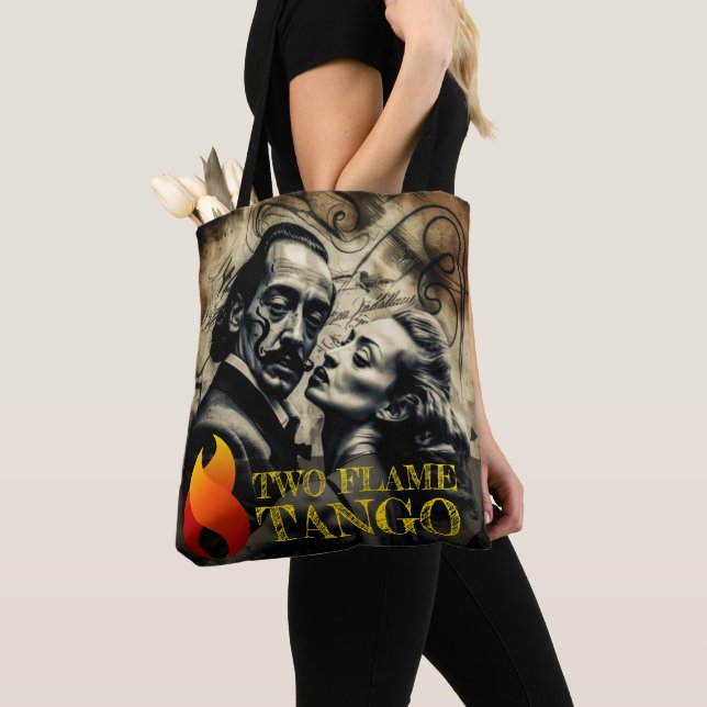 Two Flame Tango Artist: “Dali’s Embrace” Tote Bag (Close Up)