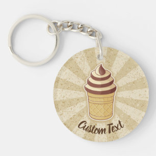Two Flavours Ice Cream Cup Keychain