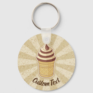 Two Flavours Ice Cream Cup Keychain