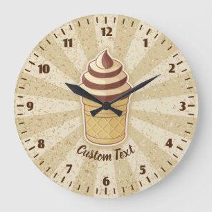 Two Flavours Ice Cream Cup Large Clock