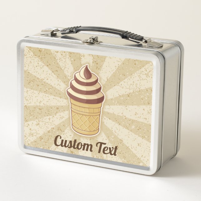 Two Flavours Ice Cream Cup Metal Lunch Box (Front)