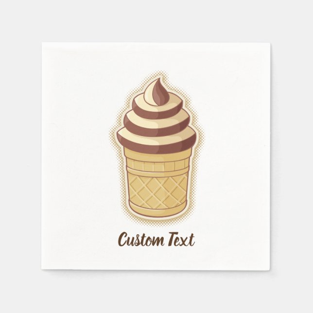 Two Flavours Ice Cream Cup Napkin (Front)
