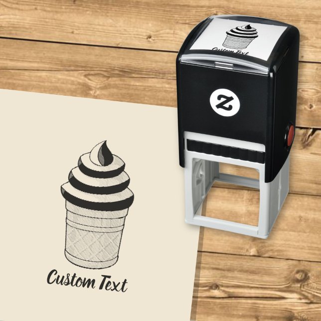 Two Flavours Ice Cream Cup Self-inking Stamp (Creator Uploaded)
