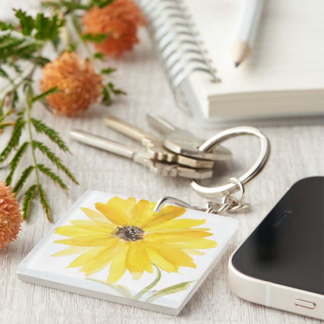 Two Flowers Double-sided Acrylic Keychain  (Front Right)
