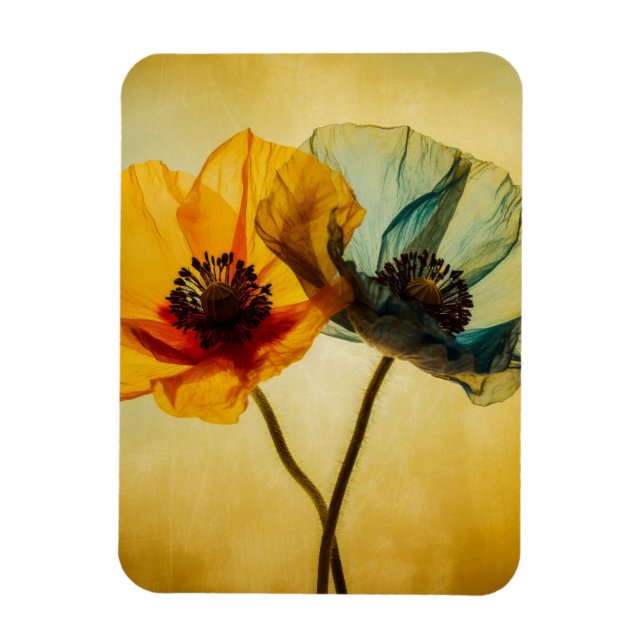 Two Flowers  Magnet (Vertical)