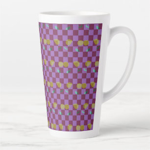 Two Flowers Squares Latte Mug