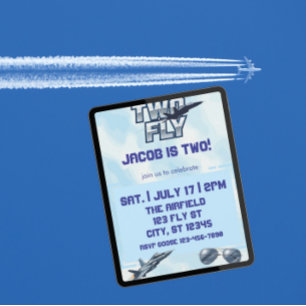 TWO Fly, Jet 2nd Birthday Invitation
