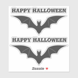 Two flying bats Solid black Halloween Scrapbook