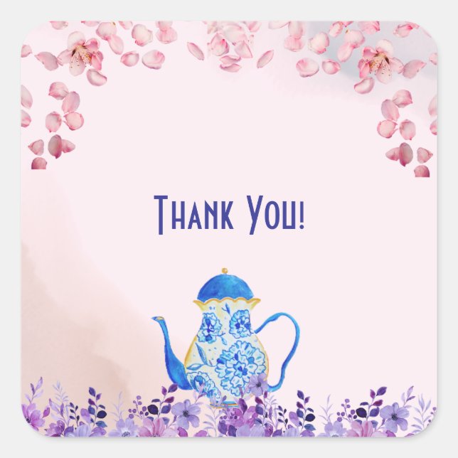 Two For Two Twin Baby Shower Square Sticker (Front)