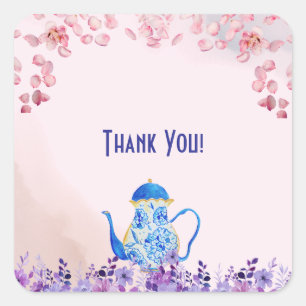 Two For Two Twin Baby Shower Square Sticker