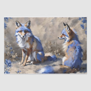 Two Foxes Decoupage Tissue Paper