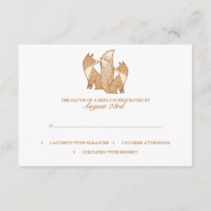 Two Foxes Wedding Invitation rsvp
