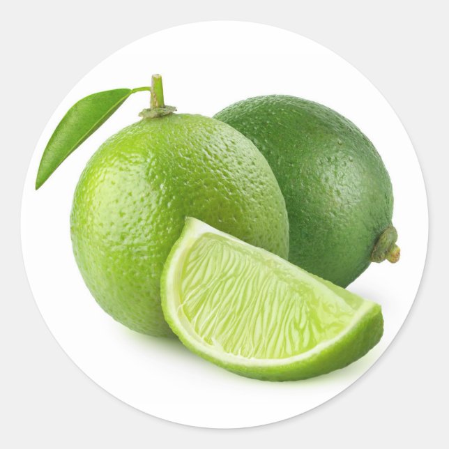 Two fresh limes classic round sticker (Front)
