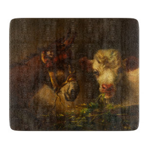 Two Friends (Donkey and Lamb) (Farm Animals) Cutting Board