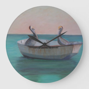 TWO FRIENDS IN A DINGHY Wall Clock
