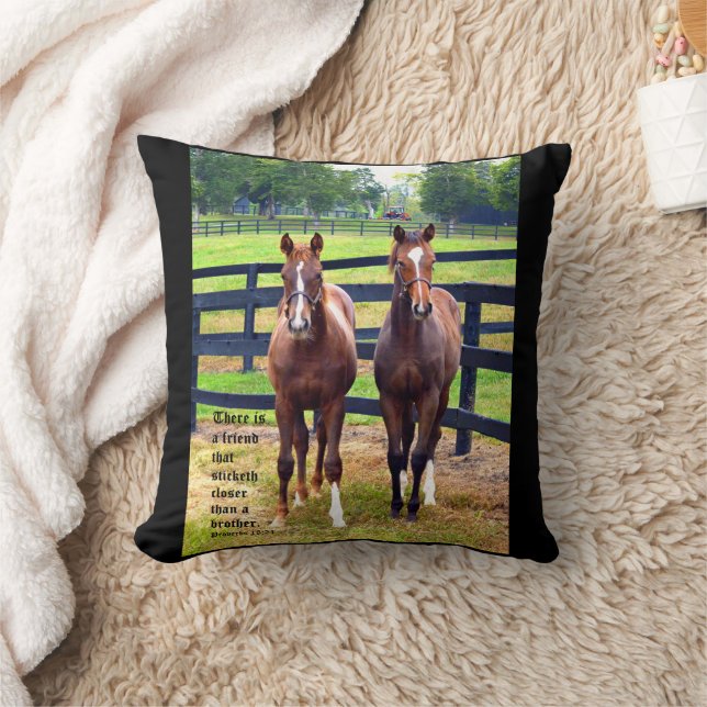 Two Friends with Proverbs 18:24 Cushion (Blanket)
