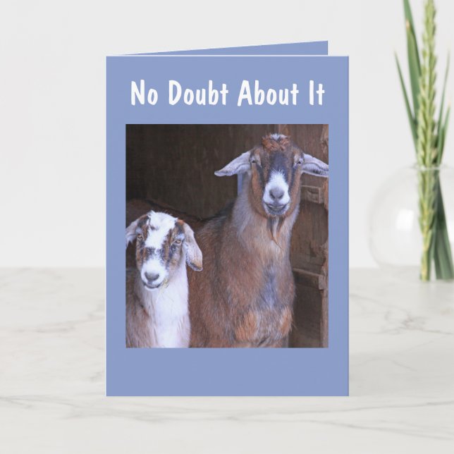 Two Funny Goats Birthday Card (Front)