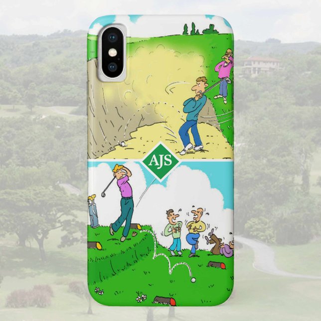 Two Funny Golfer Cartoons Case-Mate iPhone Case (Creator Uploaded)