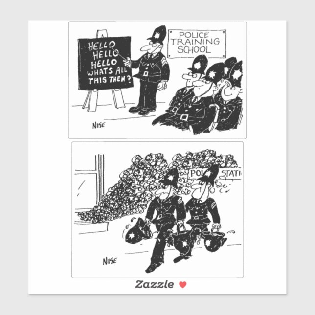 Two Funny UK Police Cartoons (Sheet)