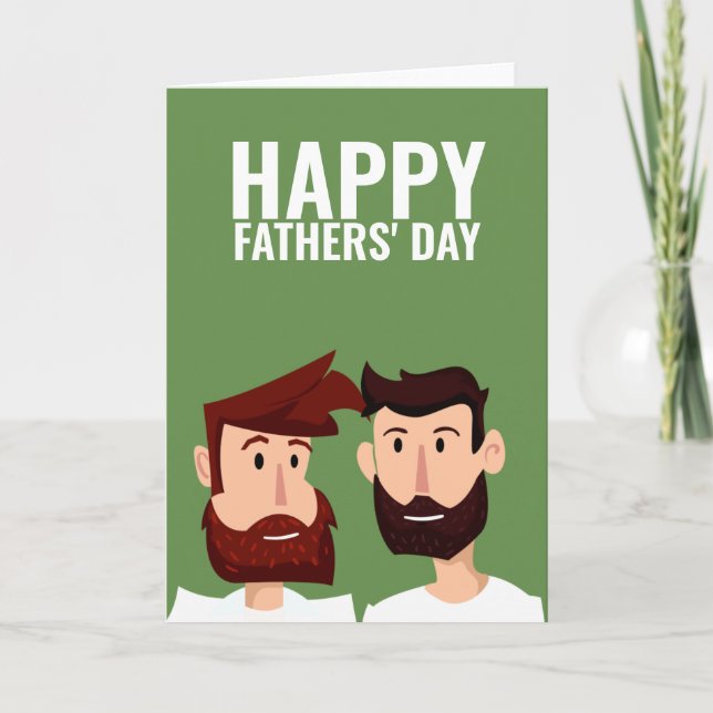 Two Gay Dads Happy Fathers Day Card (Front)
