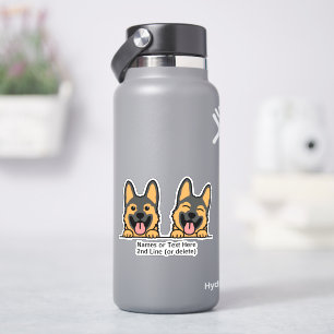 Two German Shepherd Dog Cartoon Add Name Text