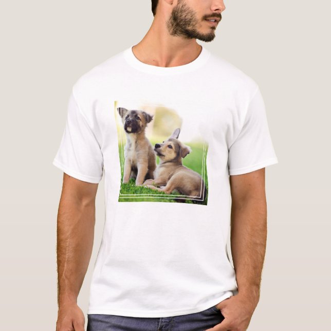 Two German Shepherd Puppies T-Shirt (Front)
