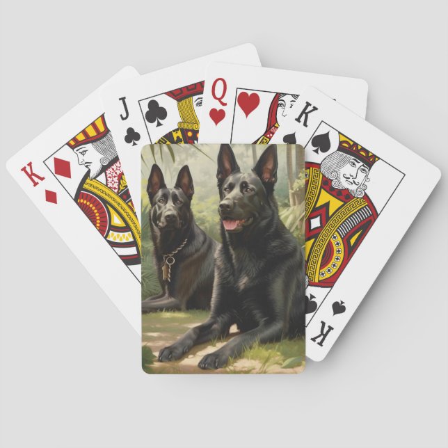 Two German Shepherds Playing Cards (Back)