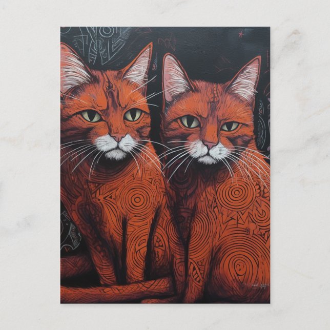 Two Ginger Cats Postcard (Front)