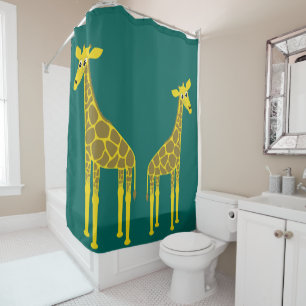 Two giraffes shower curtain