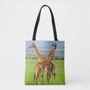 Two Giraffes Tote Bag