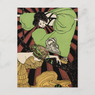 Two Girls - Art Nouveau - Jugendstil Postcard